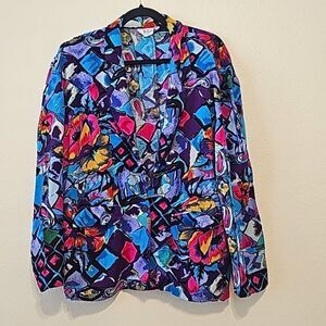 Vintage Baani's graphic,  floral blazer.